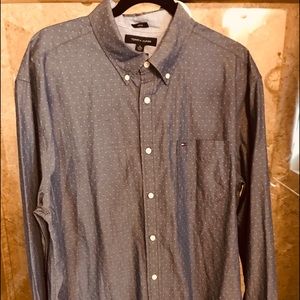 Long sleeve button down shirt.